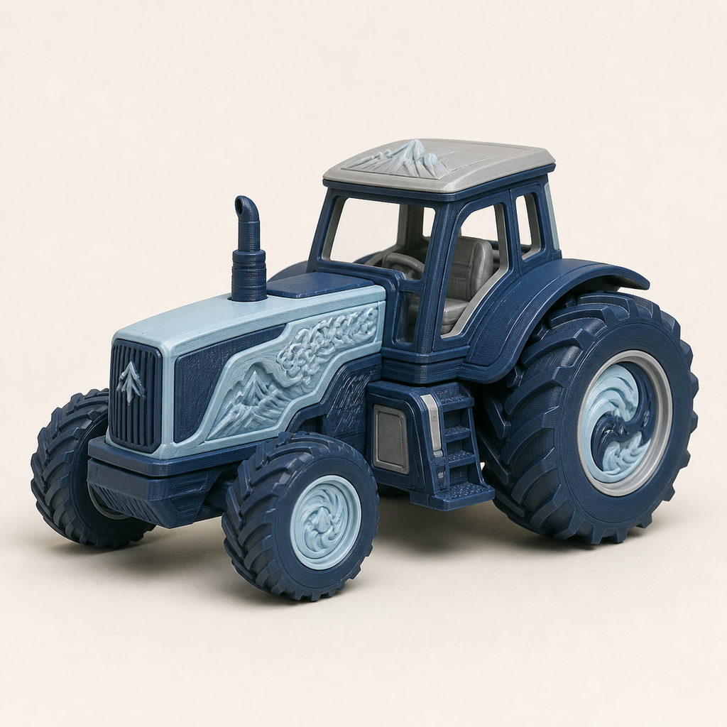 Tractor model Feldwerk – Nordic & Mythical from PETG on bright studio background