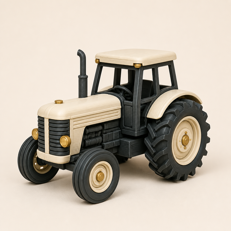 Traktor-Modell Feldwerk – Zeitlos aus PETG auf hellem Studiohintergrund