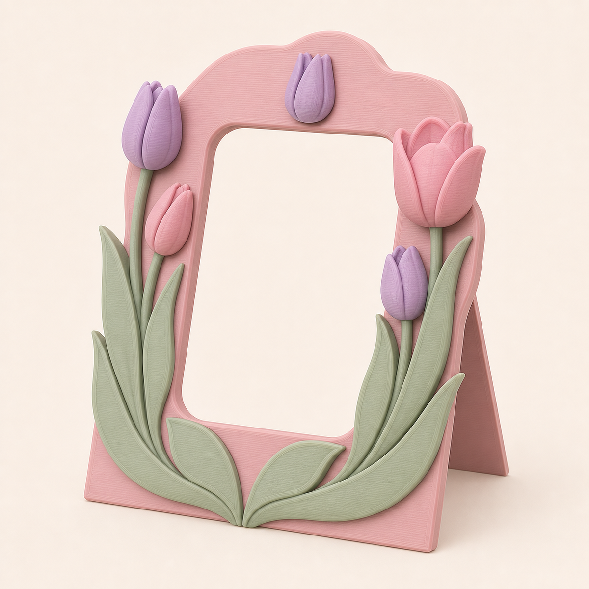 tulip season-photo frame tulip portal in 3D printed PETG in rose, lilac, sage green