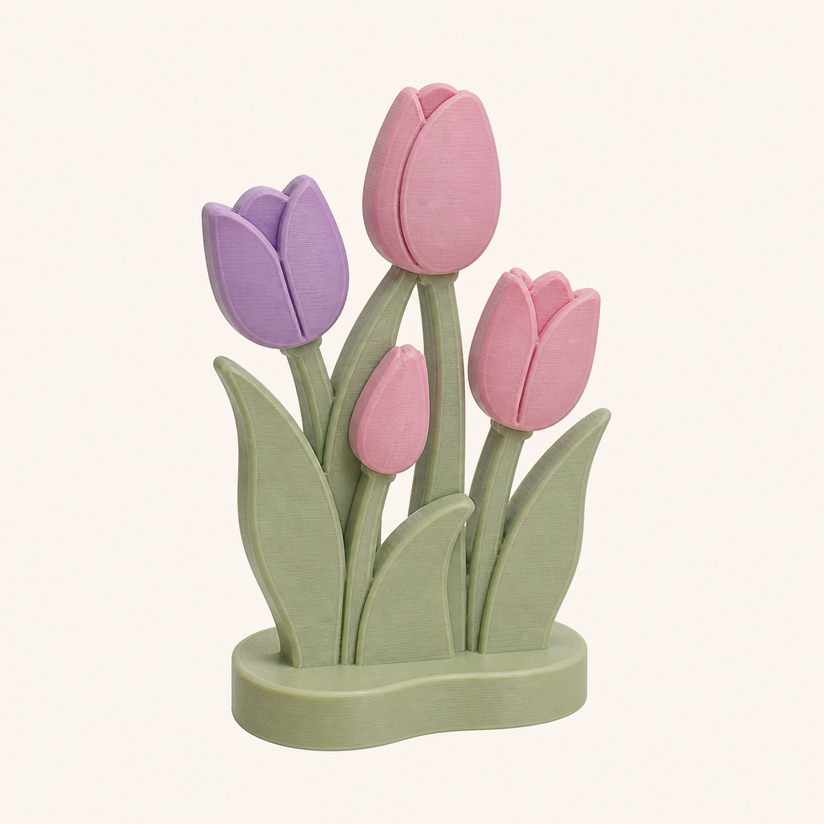 Tulip Season Mini Sculpture Tulip Field 3D Printed PETG in Rose, Lilac, sage green