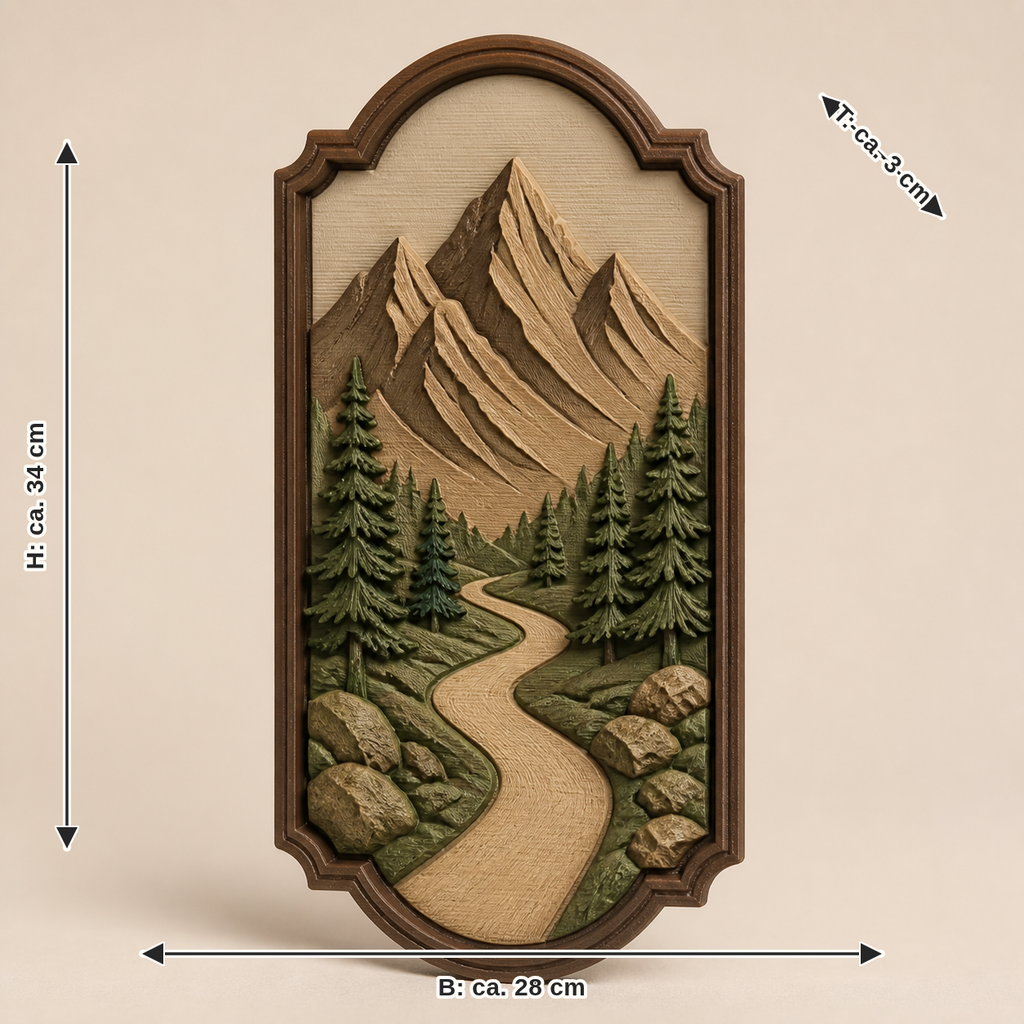 Measurement for door hanger mountain path – rustic: width approx. 28 cm, depth approx. 3 cm, height approx. 34 cm