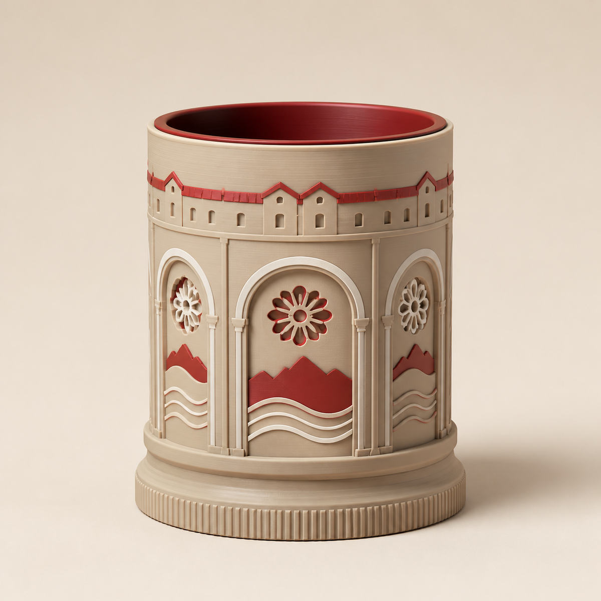 Overpot fortress gate – Salzburg from PETG on bright studio background