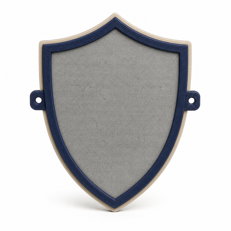 Wandschild Nordschild – Produktansicht auf weißem Hintergrund; Farben: Dunkelblau, Steingrau und Beige.