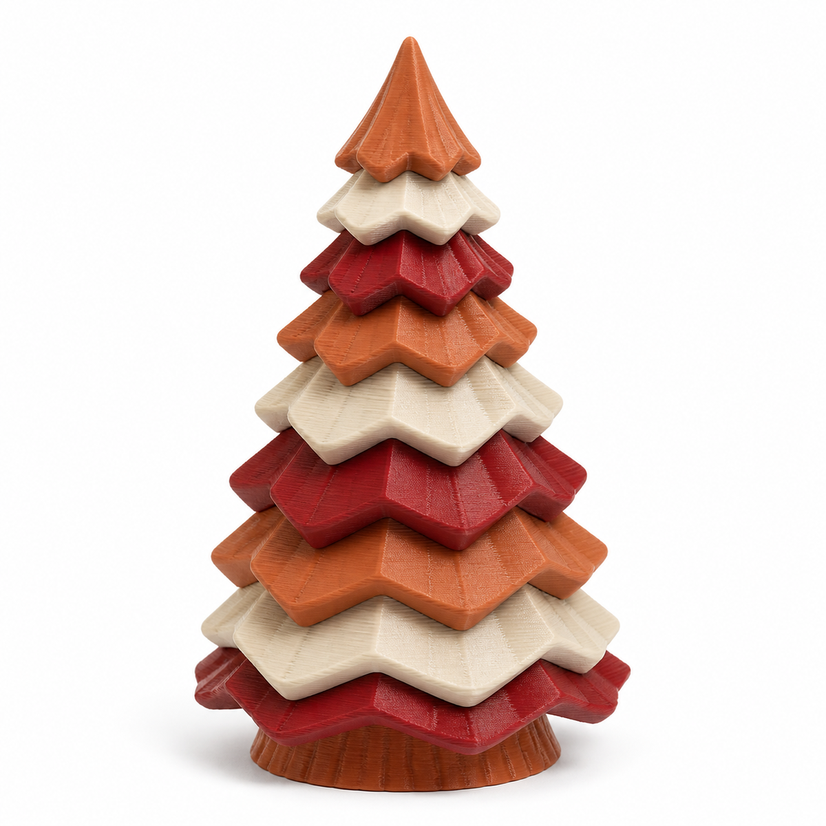 Festbaum Erntefarben – Produktansicht auf weißem Hintergrund; Farben: Terrakotta, Dunkelrot und Creme.