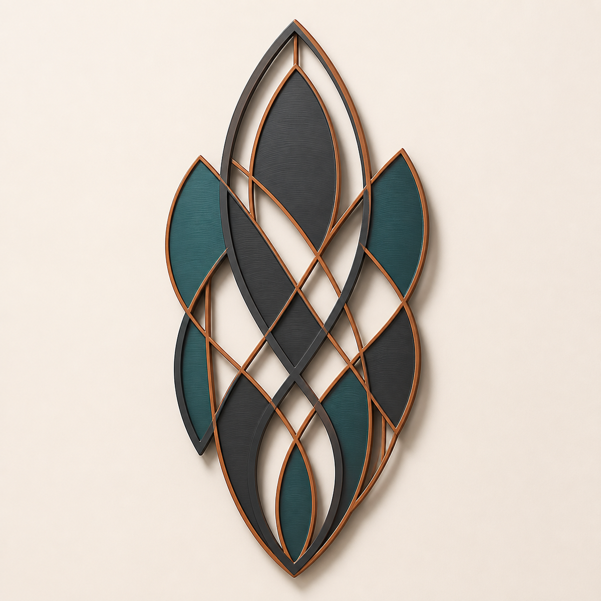 wall ornament leaf geometry – Modern made of PETG on bright studio background