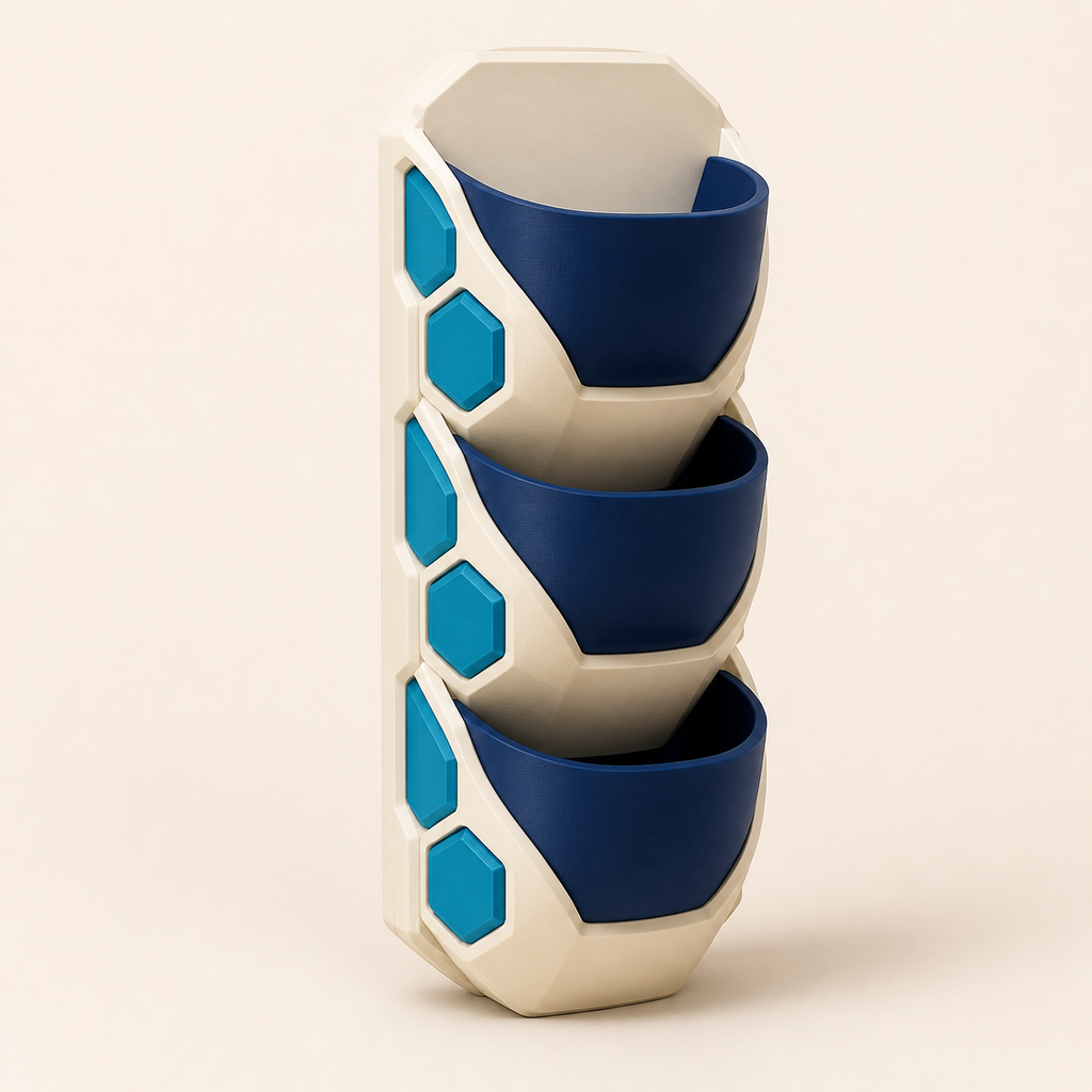Wall planter grove – Futuristic from PETG on bright studio background