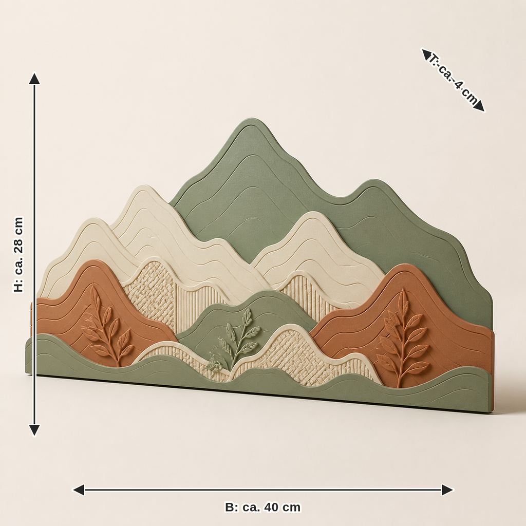 Measurement for wall relief height lines – Country: width approx. 40 cm, depth approx. 4 cm, height approx. 28 cm