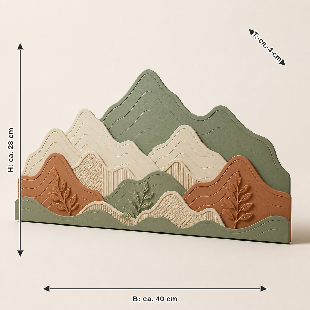 Measurement for wall relief height lines – Country: width approx. 40 cm, depth approx. 4 cm, height approx. 28 cm