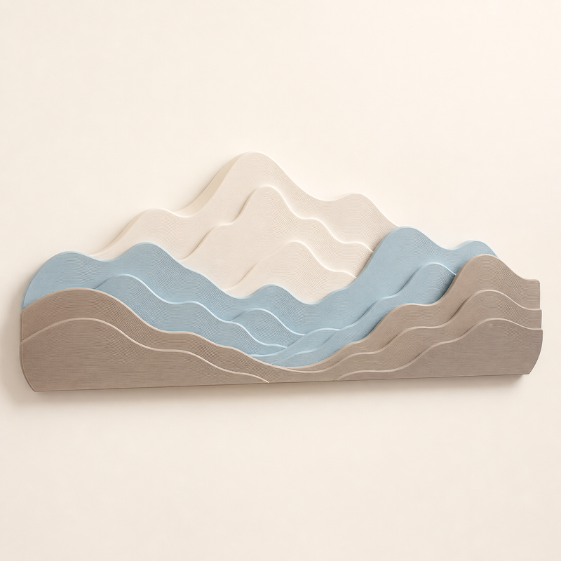 wall relief height lines – PETG serene on bright studio background