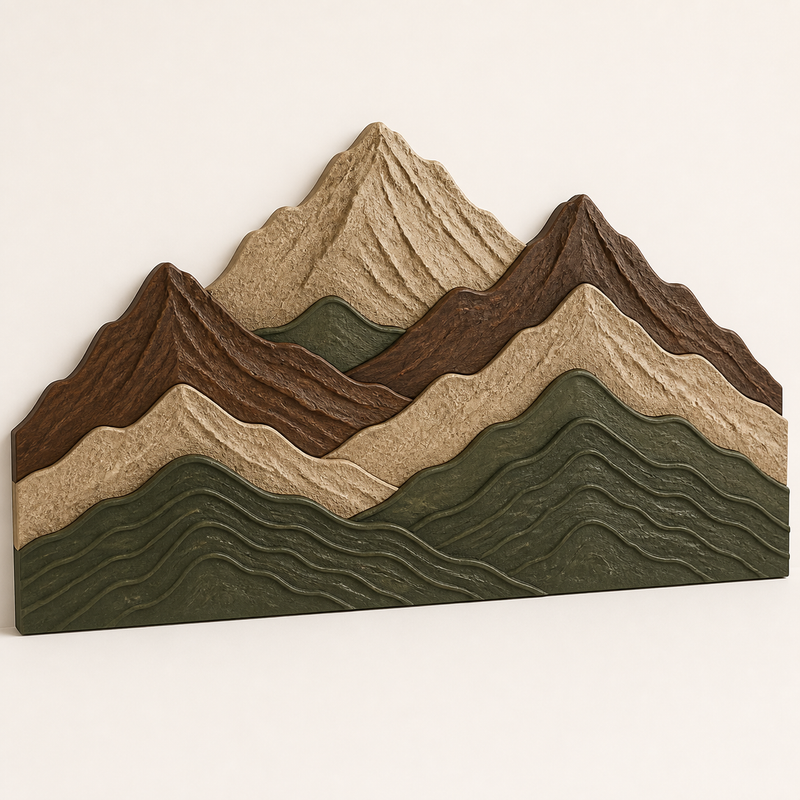 wall relief height lines – rustic from PETG on bright studio background