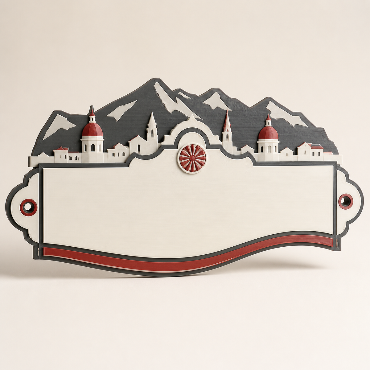 wall sign Salzach wave – Salzburg from PETG on bright studio background