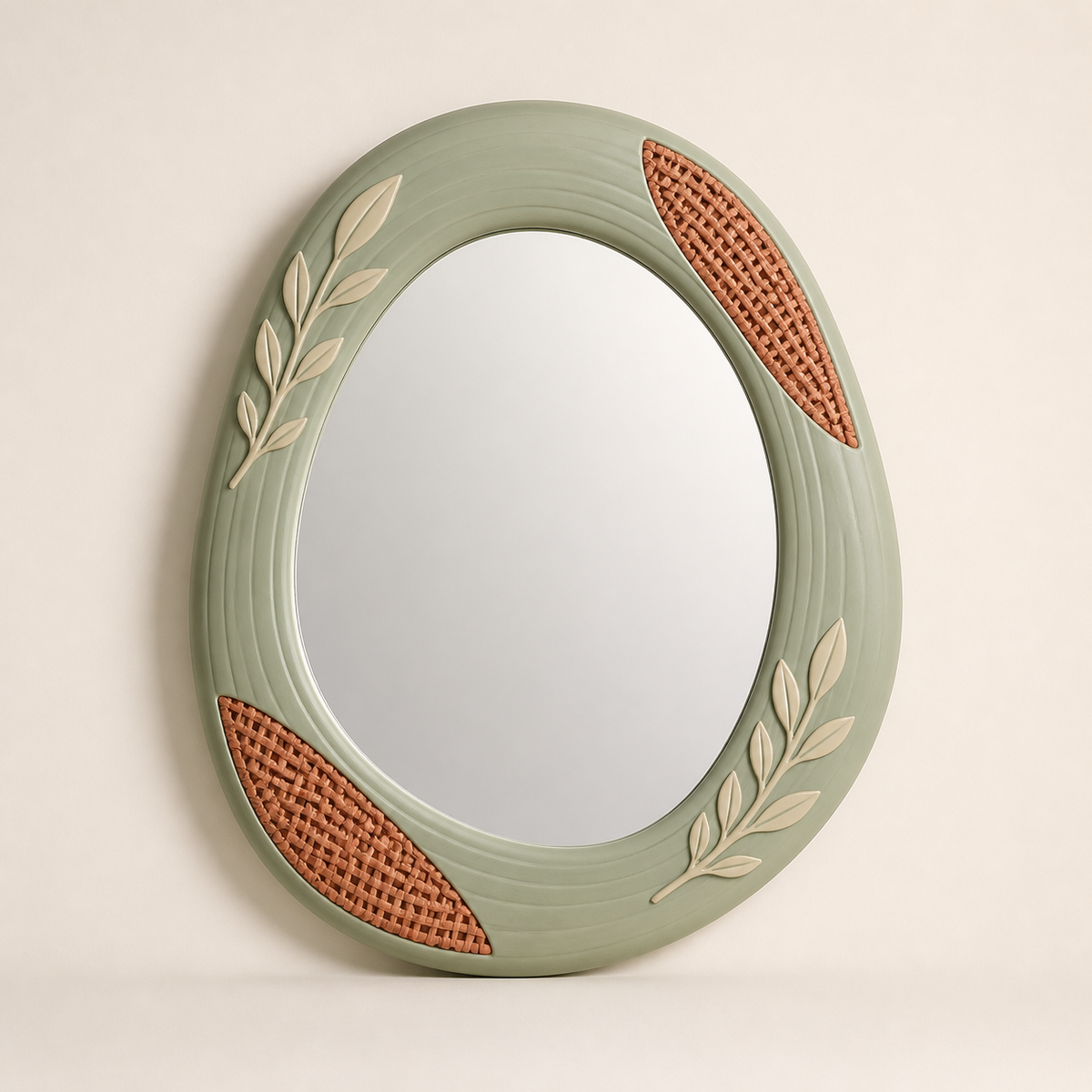 wall mirror pebble frame – Country from PETG on bright studio background