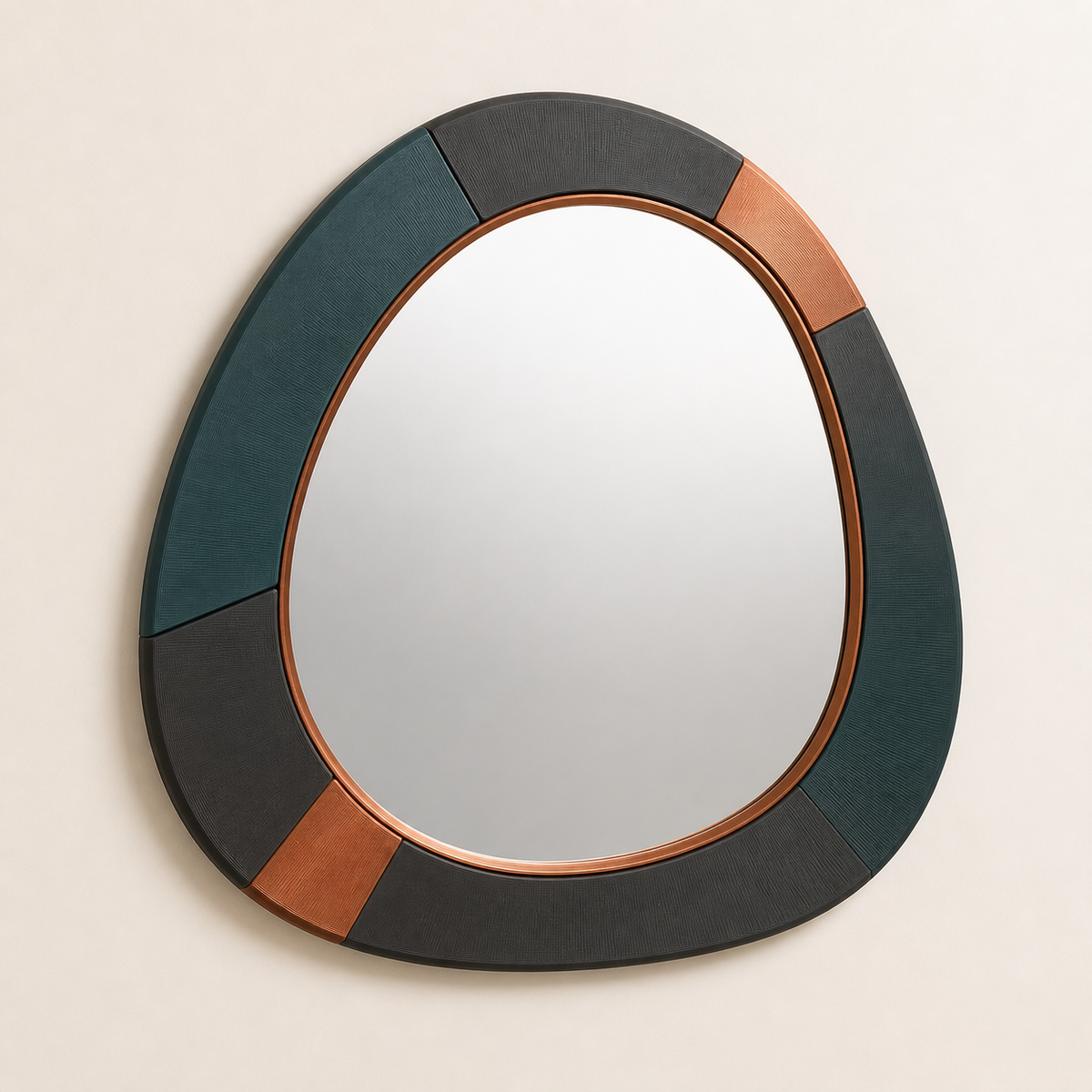 wall mirror pebble frame – Modern made of PETG on bright studio background
