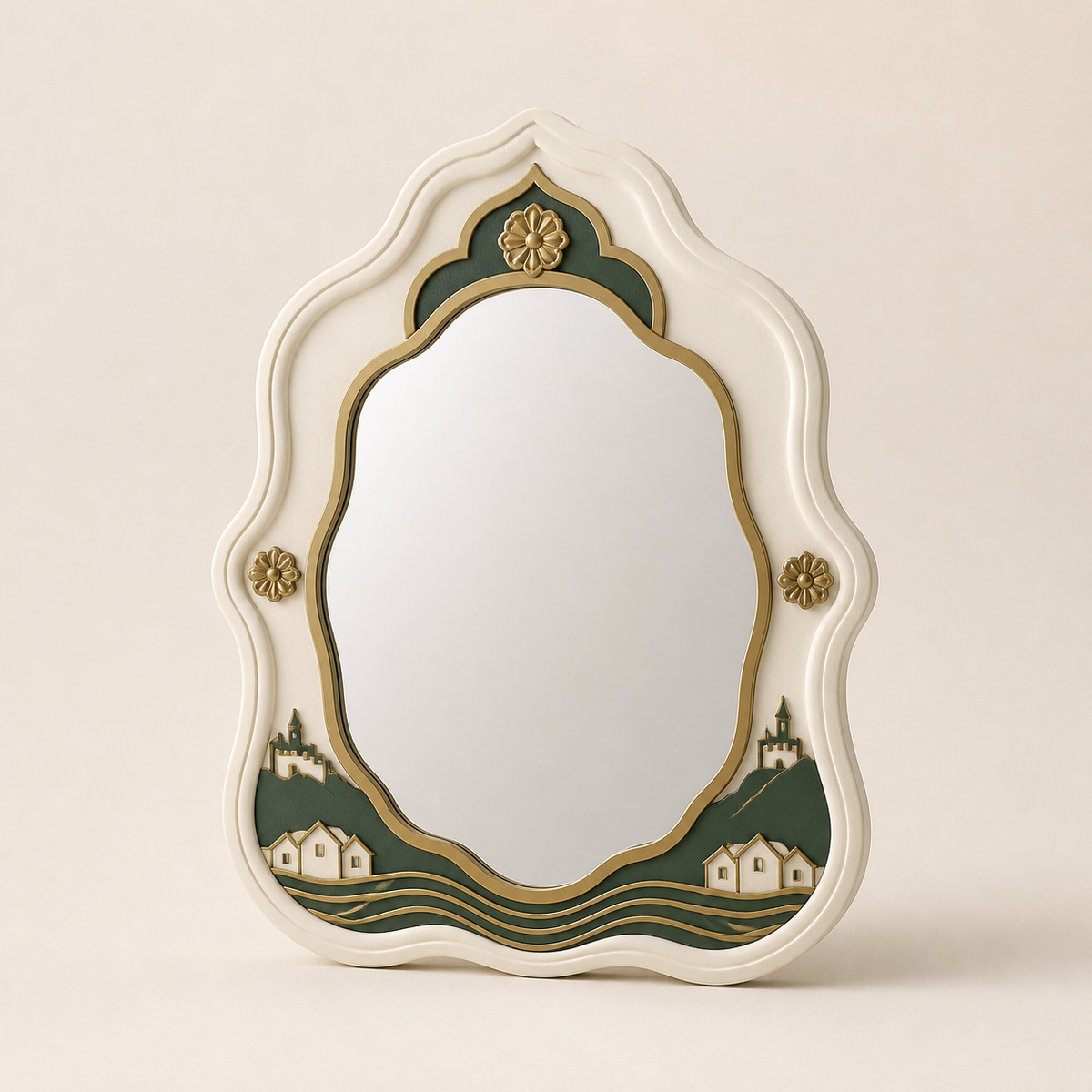 wall mirror Salzachkiesel – Salzburg from PETG on bright studio background