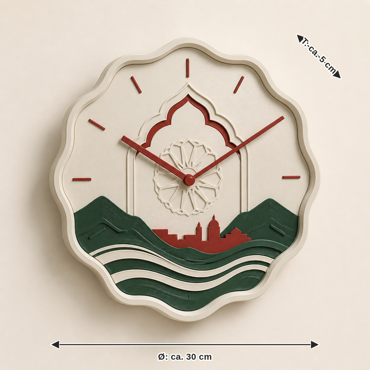 Measurement for wall clock Salzachkreis – Salzburg: diameter approx. 30 cm, depth approx. 5 cm