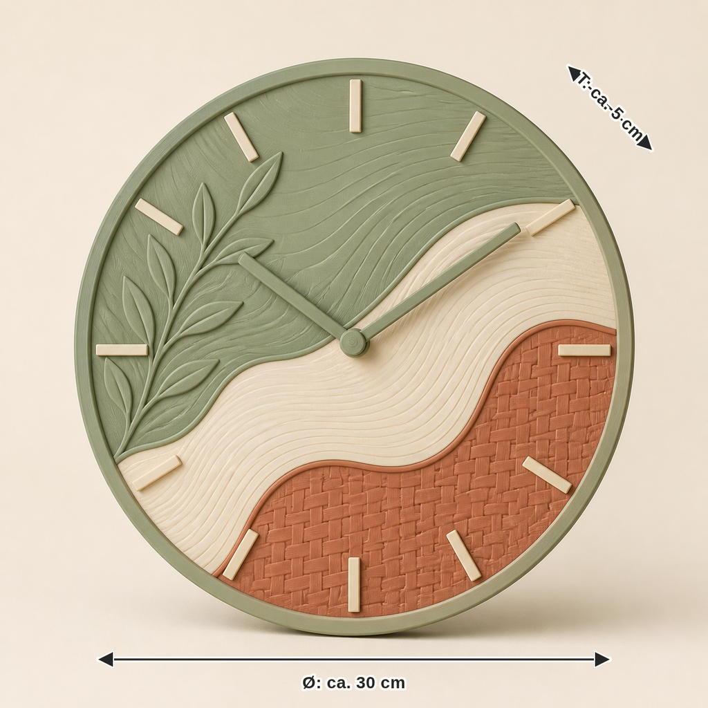 Measurement for wall clock wave circle – Country: diameter approx. 30 cm, depth approx. 5 cm