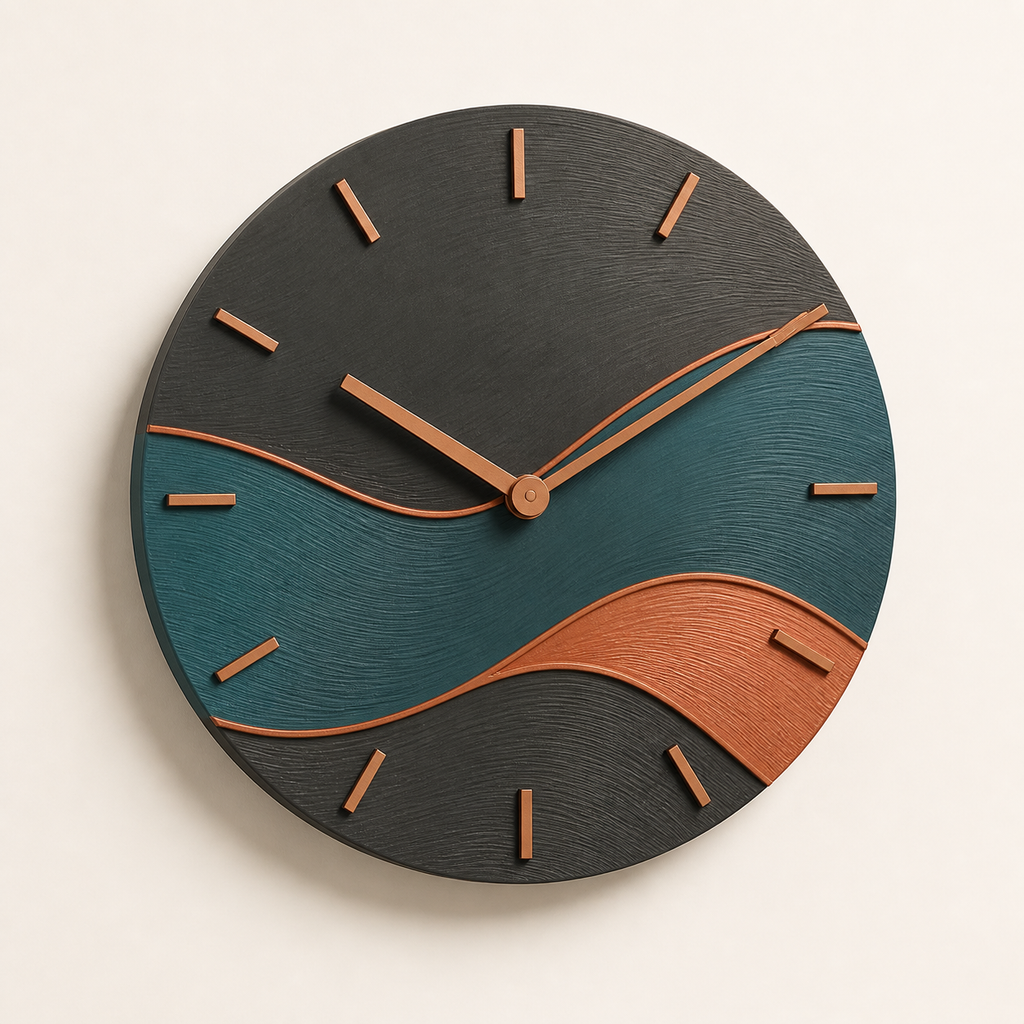 wall clock wave circle – Modern from PETG on bright studio background