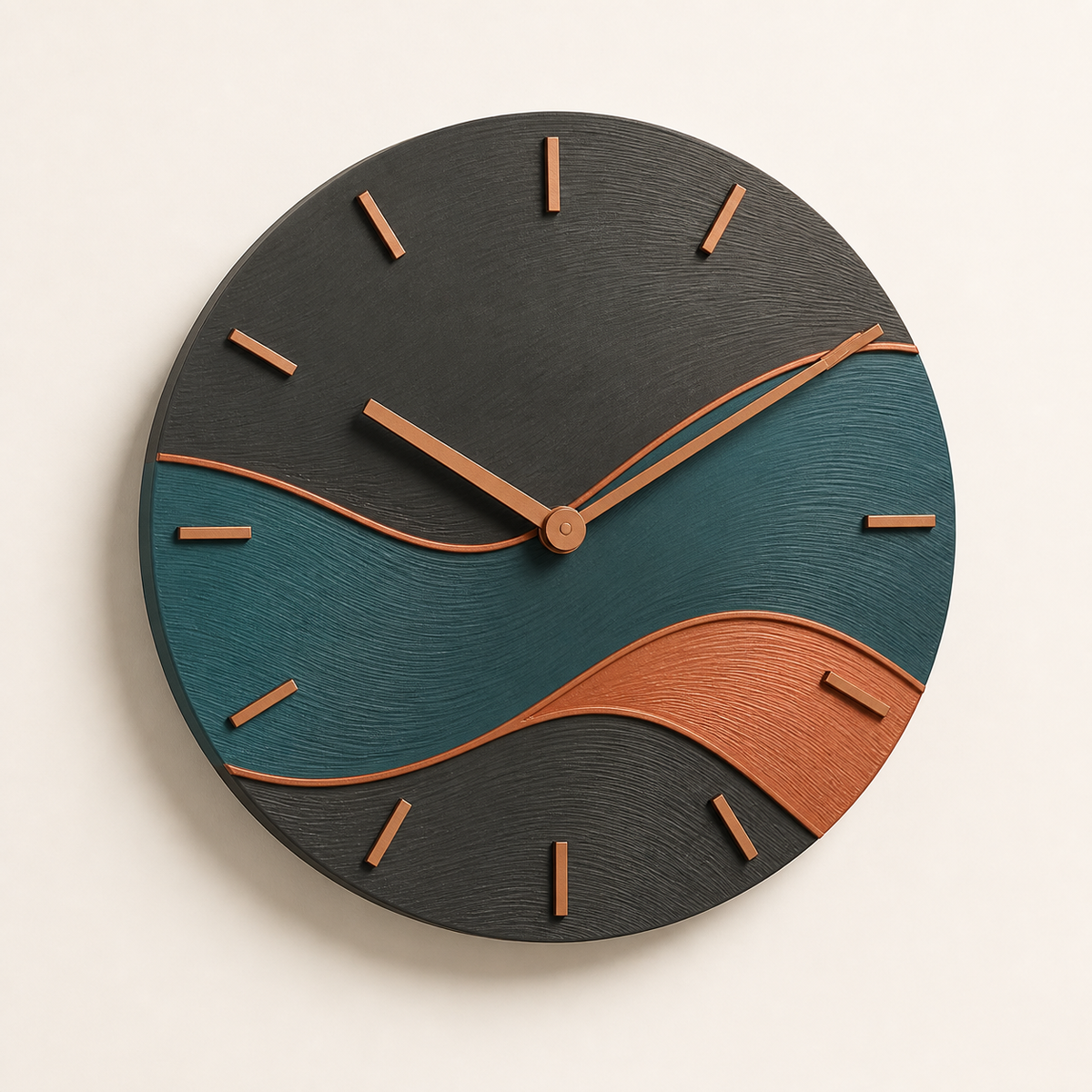 wall clock wave circle – Modern from PETG on bright studio background