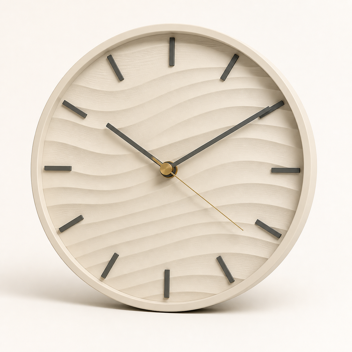 wall clock wave circle – Timeless from PETG on bright studio background