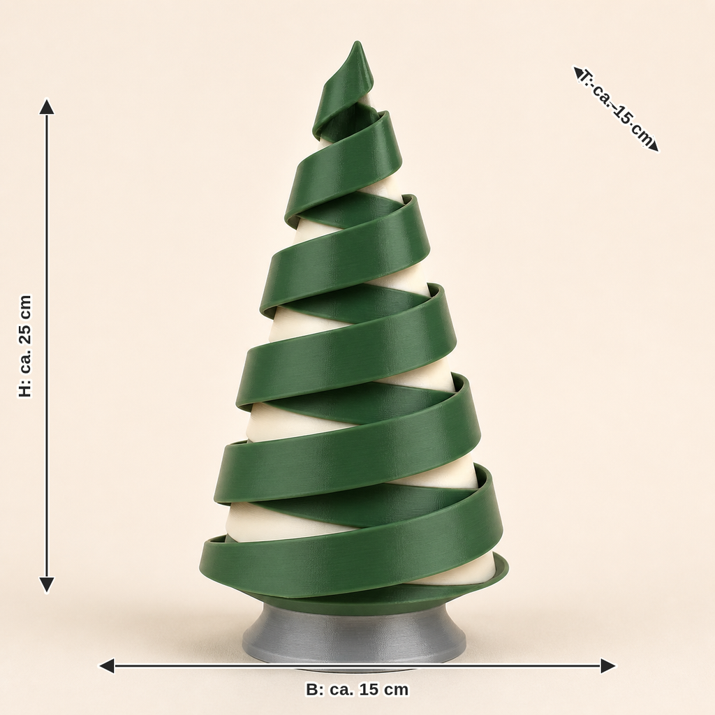 Maßbild für Weihnachtsbaum Silberwind: Breite ca. 15 cm, Tiefe ca. 15 cm, Höhe ca. 25 cm