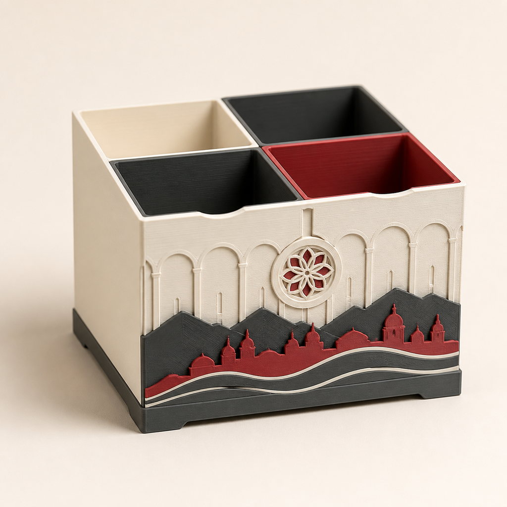 Material box Mirabell – Salzburg from PETG on bright studio background