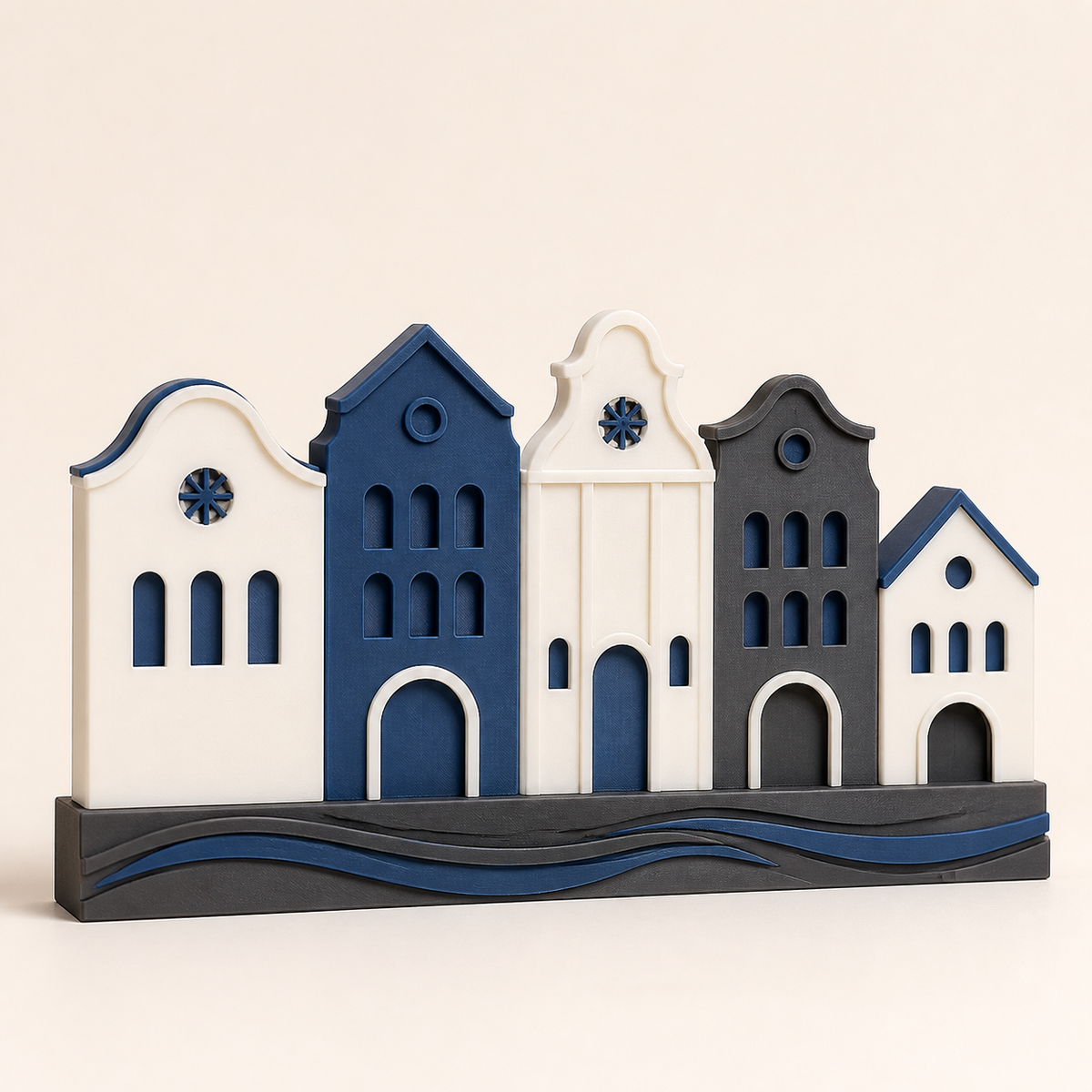 winter village Altstadtsilhouette – Salzburg from PETG on bright studio background