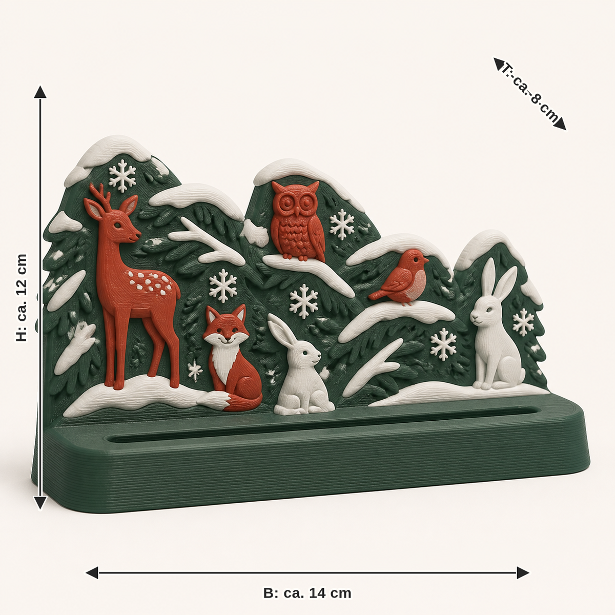 Fox point: width approx. 14 cm, depth approx. 8 cm, height approx. 12 cm