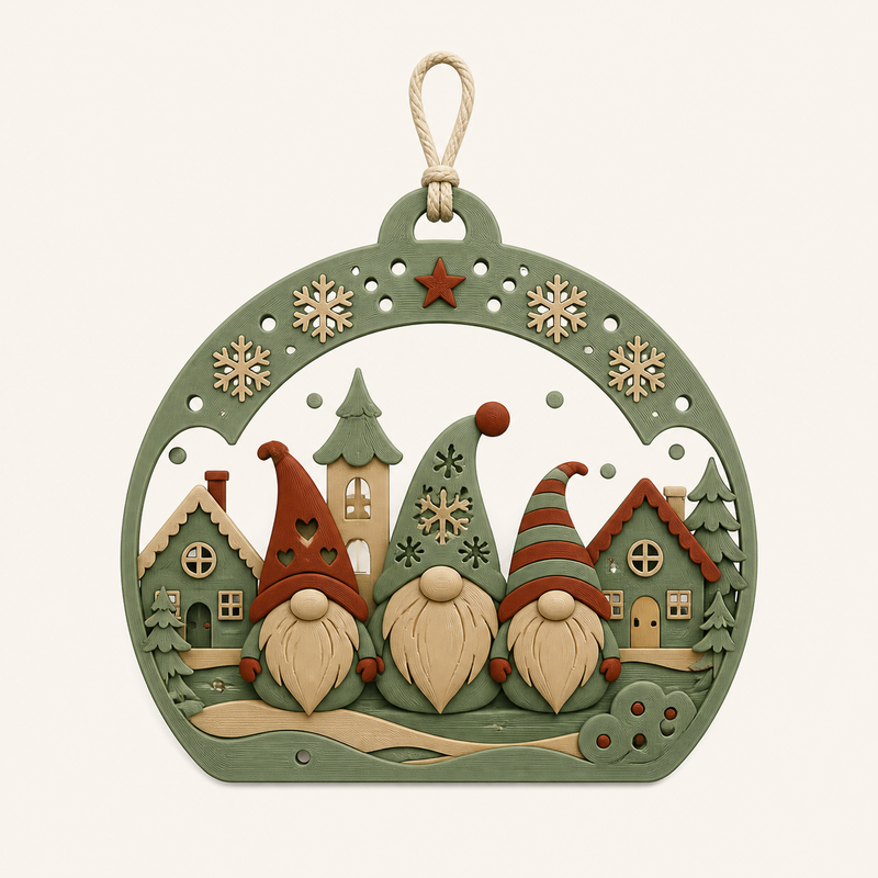 Winterweight door pendant changing bow in 3D printed PETG in sage green, rust red, sand beige