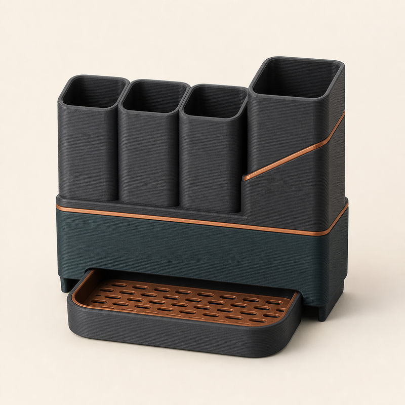 Toothbrush station Dock – Modern made of PETG on bright studio background