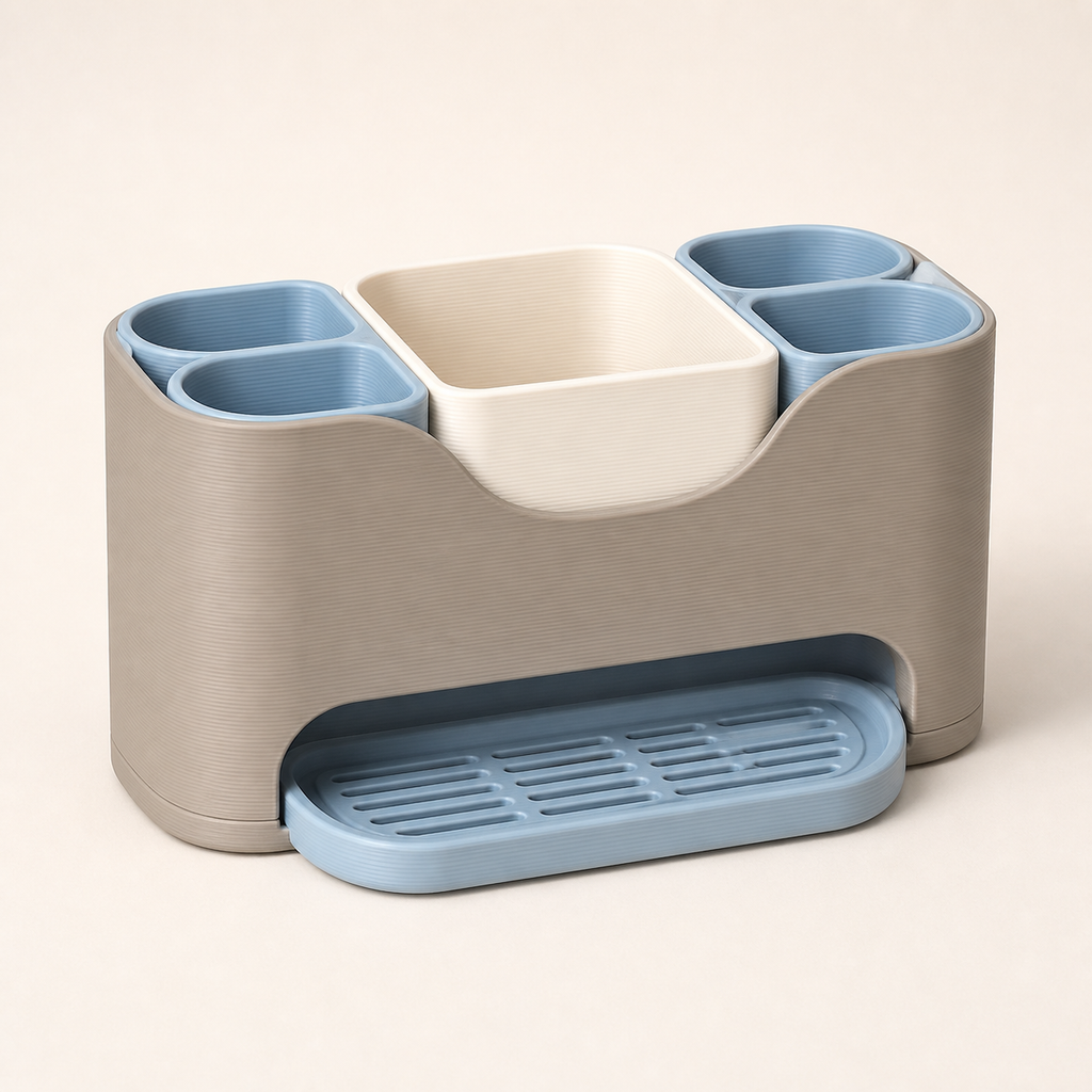 Dock toothbrush station – serene made of PETG on bright studio background