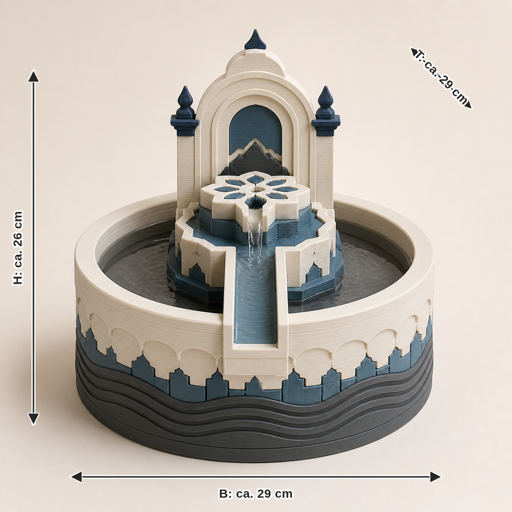 Measurement for indoor fountains Baroque rosette – Salzburg: width approx. 29 cm, depth approx. 29 cm, height approx. 26 cm
