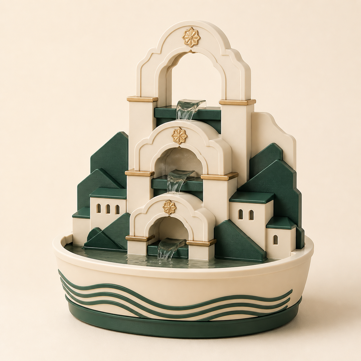 Indoor fountains fortress arch – Salzburg from PETG on bright studio background